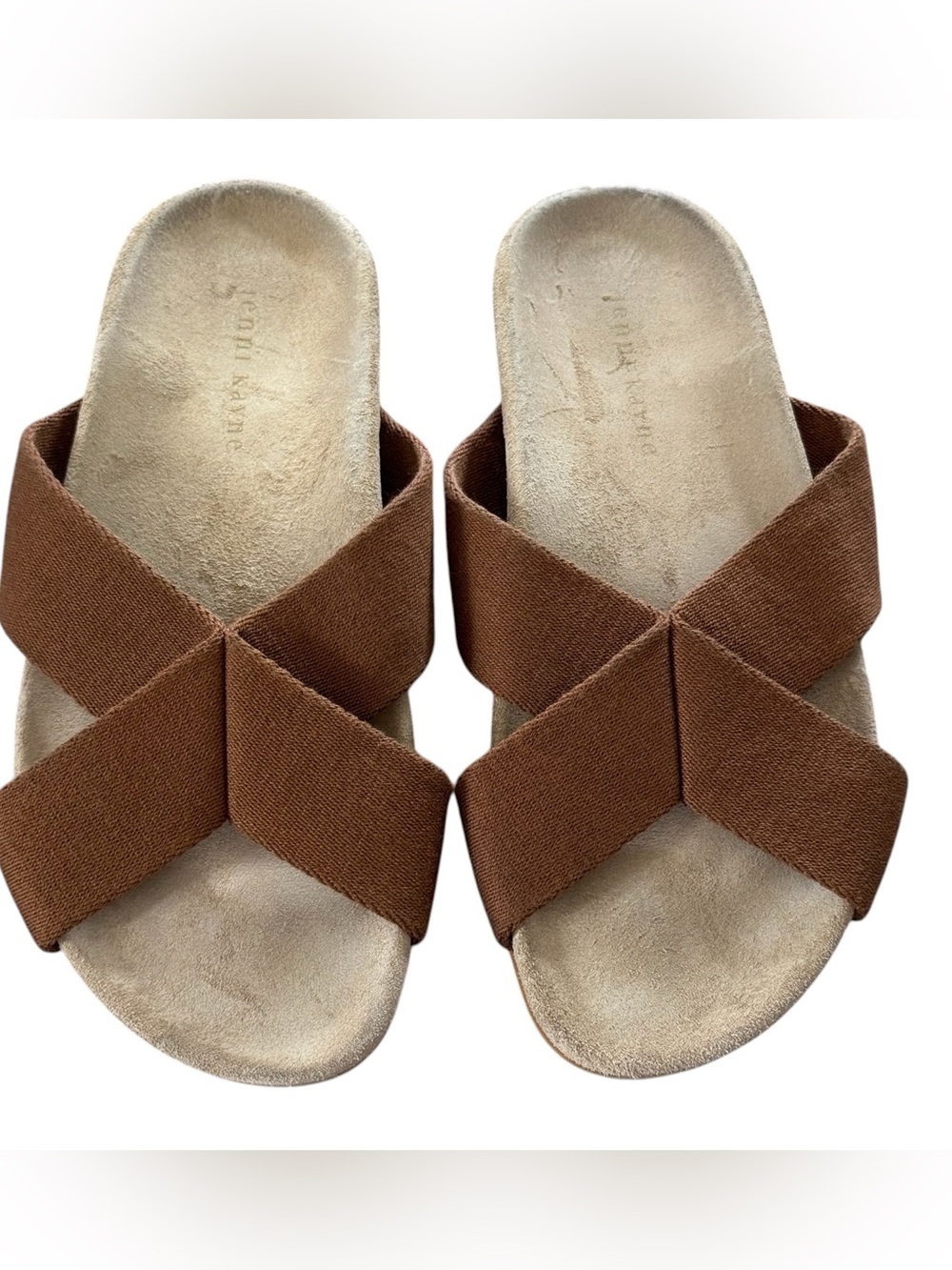 Jenni Kayne Crossover Cotton Sandals in Walnut Size EU 38 US 8